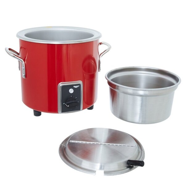 Vollrath Co Vollrath Retro Stock Pot Kettle Rethermalizer, 7 Quart, Fire Engine Red Finish - 7217755