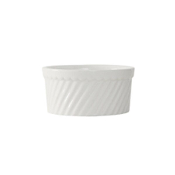 Pertenencias Vitrified China Souffle Swirl Side Eggshell - 12 oz - 2 Dozen - PE3241686