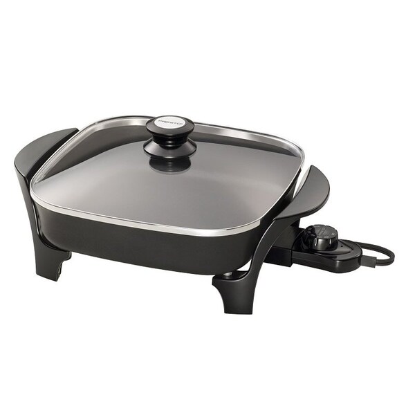 National Presto Electric Skillet with Cover, 10-3/4 in W Cooking Surface, 10-3/4 in D Cooking Surface, 1 W - 06626