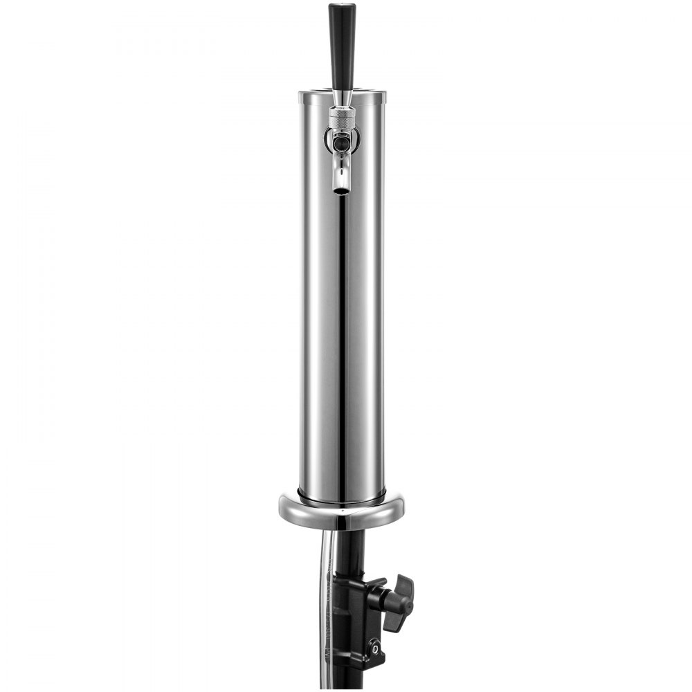 VEVOR Beer Tower, Single Faucet Kegerator Tower, Stainless Steel Draft Beer Tower, 3" Dia. Column Beer Dispenser Tower, Beer Tower Kit With Hose, Wrench, Cover for Home & Bar - PJZDTPJT000000001V0