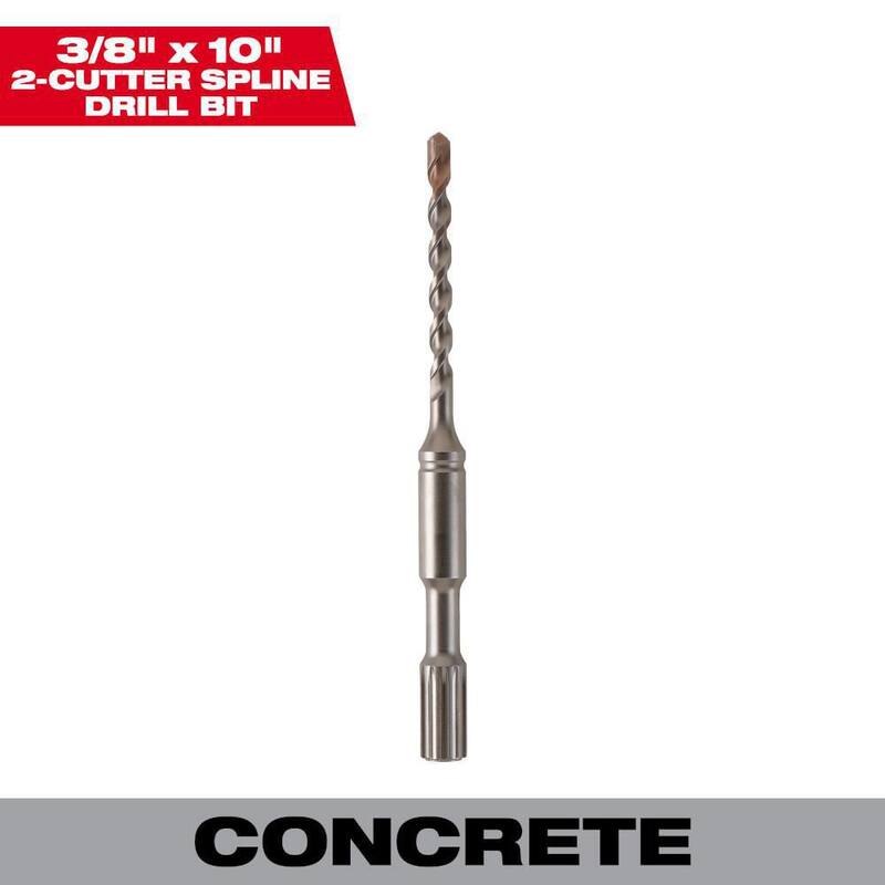 Milwaukee Broca de carburo de 2 cortes con vástago en estrias de 3/8 pulg. x 10 pulg. - 48-20-4037