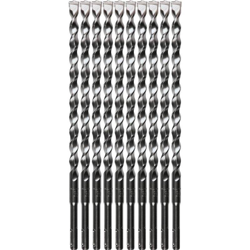 Juego de brocas de carburo SDS-Plus de 1/2 pulgadas x 12 pulgadas de 2 cortes (10 piezas) - B-60947