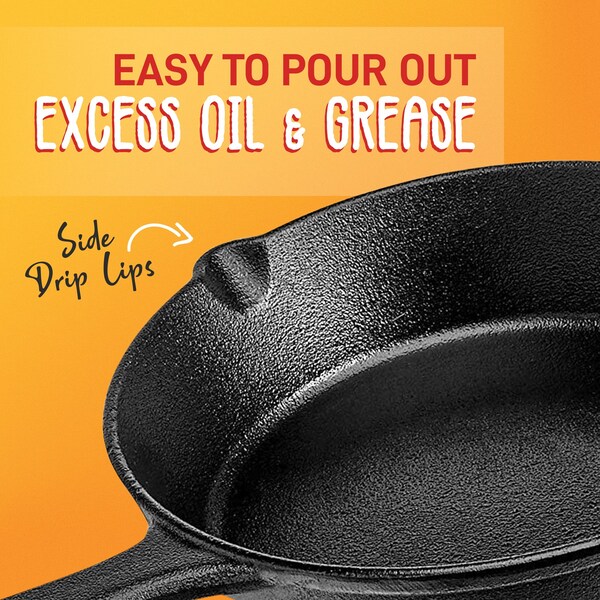 Nutrichef 3-Piece Pre-Seasoned Cast Iron Skillet Pans - NCCIPS3P49