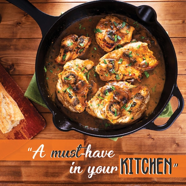 Nutrichef 3-Piece Pre-Seasoned Cast Iron Skillet Pans - NCCIPS3P49