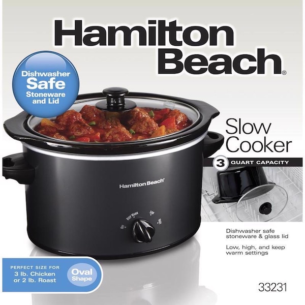 Hamilton Beach Hamilton Beach 3 qt Black Stoneware Slow Cooker - 33231