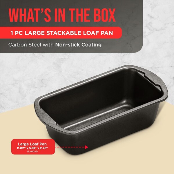 Bakken-Swiss Loaf Pan, Nonstick Carbon Steel, Dishwasher Safe, Premium Bakeware - BKLOAF1