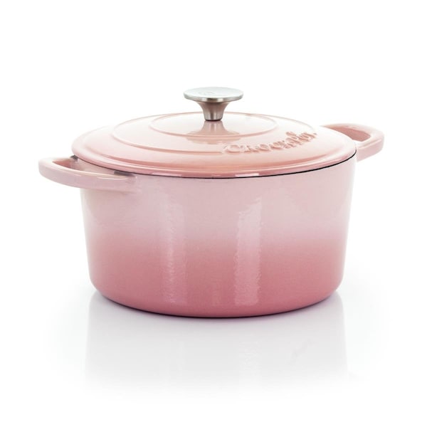 Crock-Pot Crock Pot  5 Quarts Artisan Enamled Cast Iron Dutch Oven, Blush Pink - 2 Piece - 124967.02