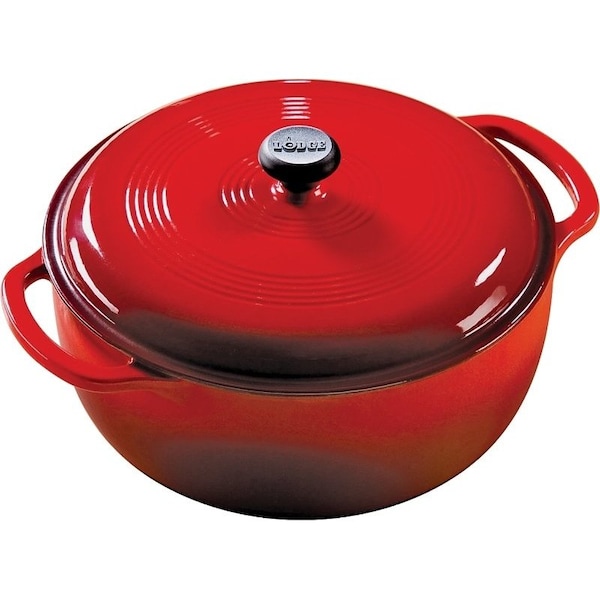 Lodge Lodge EC6D43 Dutch Oven, 6 qt Capacity, Iron, Red - EC6D43