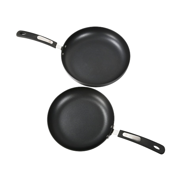 Othello 2-Piece Hard-Anodized Non-Stick Fry Pan Cookware Set, Black - CH-AP2