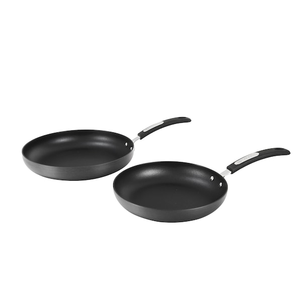 Othello 2-Piece Hard-Anodized Non-Stick Fry Pan Cookware Set, Black - CH-AP2