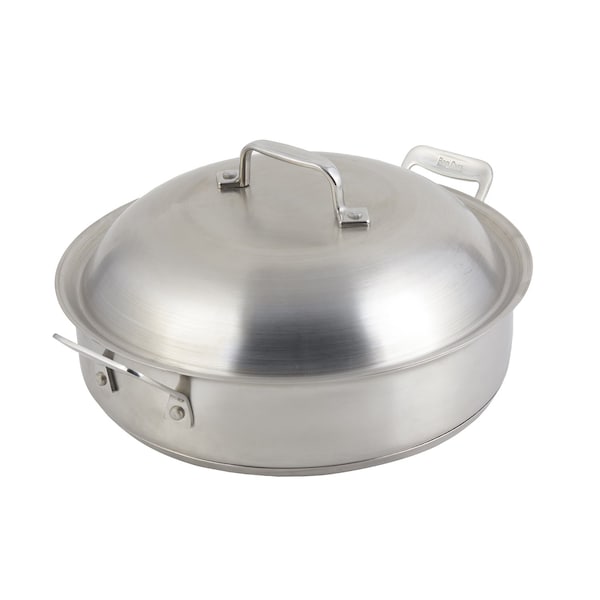 Bon Chef Cucina Saute Pot W/ Domed Lid, Ind Btm, 11 3/16"Dia X 3 2/7"H, 2 Sq Hndls, 4 Qt - 60001