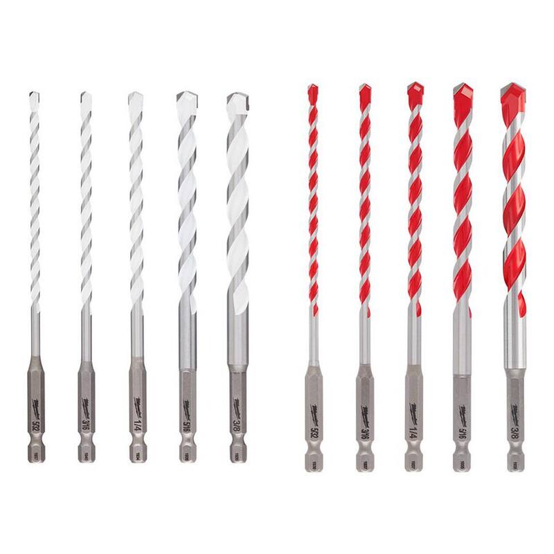 Juego de brocas Milwaukee SHOCKWAVE Carbide Multi-Material (paquete de 10) - 48-20-8898-48-20-9051.
