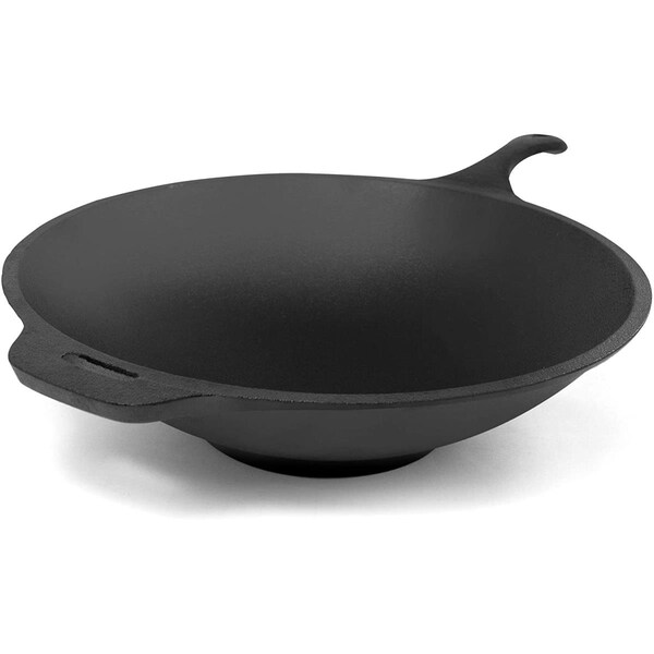 Cook Pro Cookpro  ExcelSteel 13 in. Heavy duty Cast Iron Wok, Black - 516