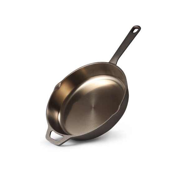 Black & Decker 10.25'' Cast Iron Skillet, Pre-Seasoned Frying Pan with Bronze Finish - BDK201BR