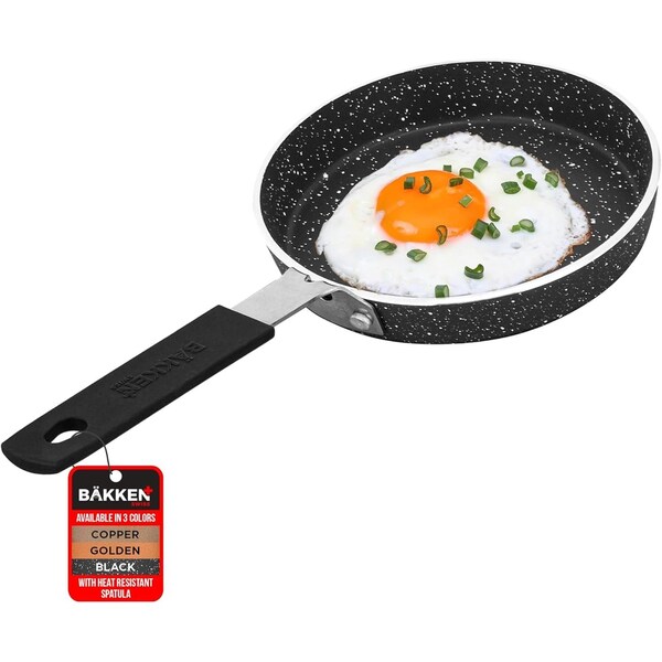 Bakken-Swiss Mini Nonstick Egg and Omelet Pan Set, 5.5in Marble Coating, Eco-Friendly, 2PK - BKCWMIN88