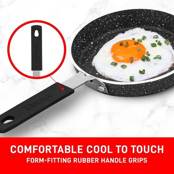 Bakken-Swiss Mini Nonstick Egg and Omelet Pan Set, 5.5in Marble Coating, Eco-Friendly, 2PK - BKCWMIN88