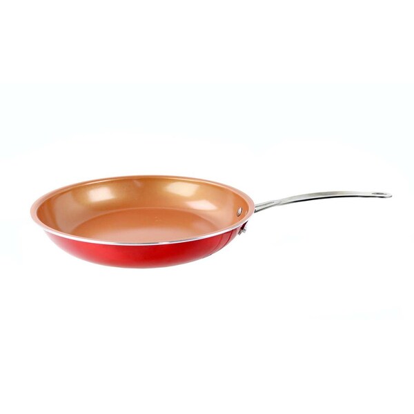 1947Kitchen 9.5 Ultra Nonstick Red Copper Frying Pan With Stainless Steel Handle - TE-CP-RED