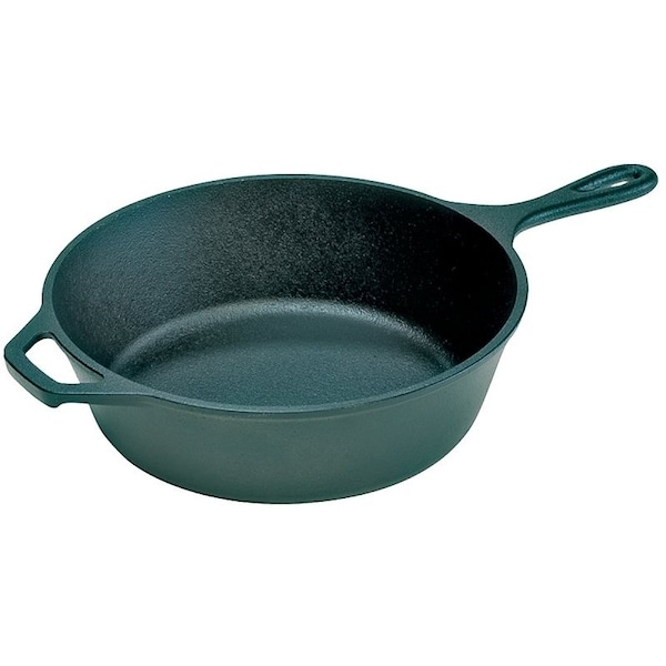 Lodge Deep Skillet, 10-1/4 in Dia, Cast Iron, Black - L8DSK3