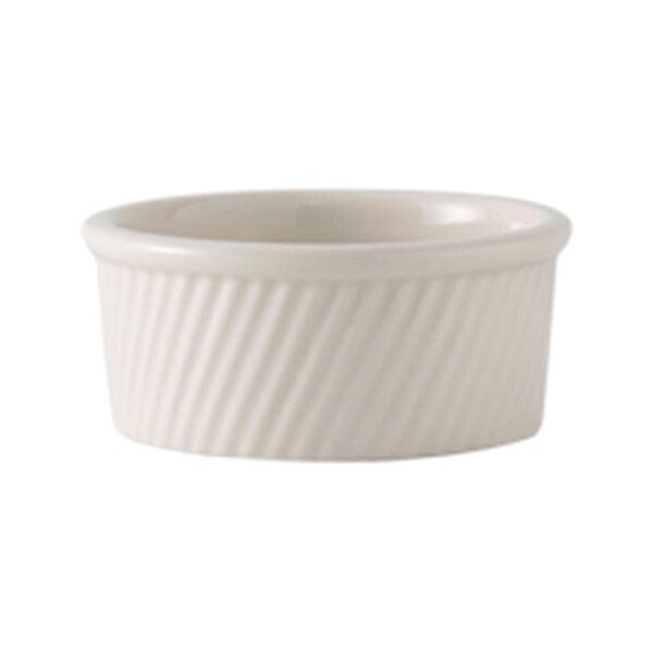 Pertenencias Vitrified China Souffle Swirl Side White - 13.5 oz - 1 Dozen - PE3247833