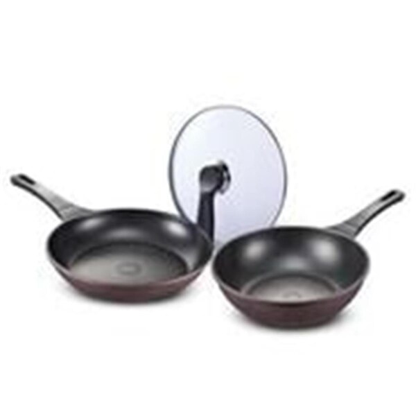Chef2Cuisine PN Diamond Coating 28 cm 3 Piece Pan Set - Brown - CH1803329