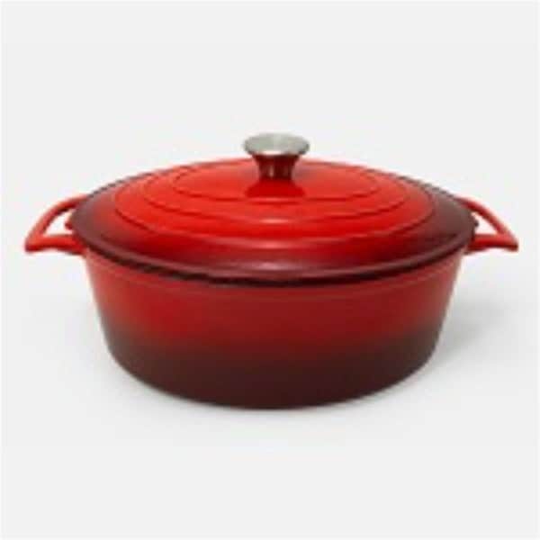 Cook Pro Cookpro ExcelSteel 6 qt. Oval Casserole Pan with Enamel Coating, Red - 441
