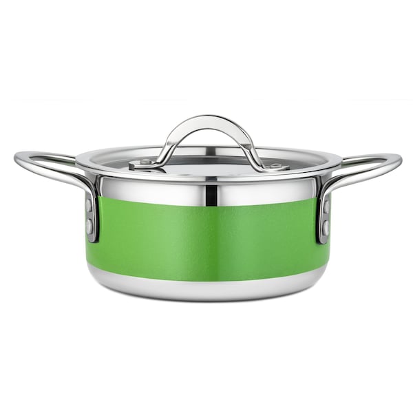 Bon Chef Country French 2 Pot W/Cover 7" X 3" 1 Qt 22 Oz - Lime - 71299-CF2-L