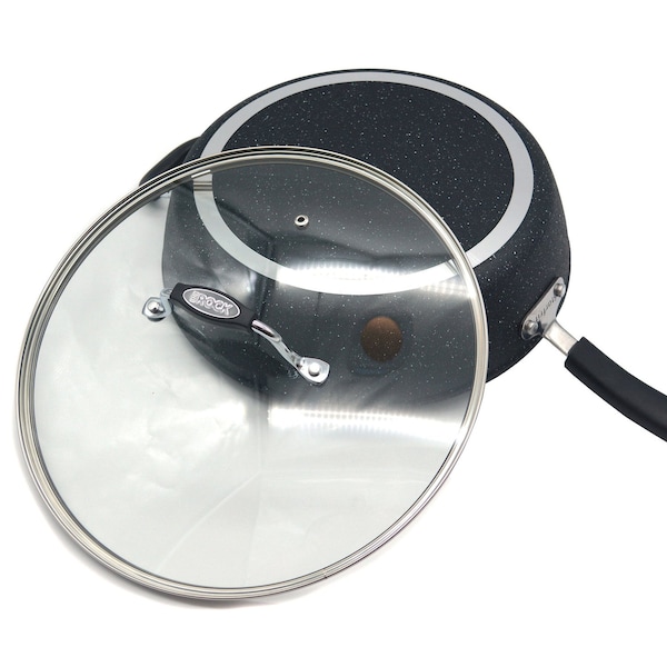 The Rock By Starfrit 12-In.  Deep Fry Pan with Lid and Bakelite Handle - 030907-004-0000
