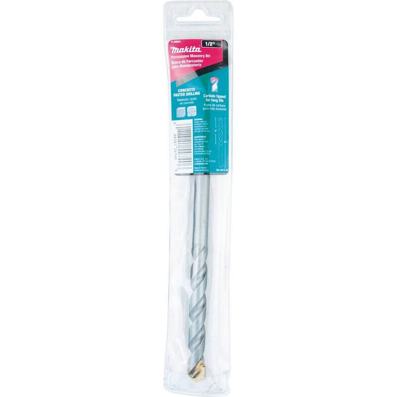 Broca de martillo de percusión con punta de carburo de 1/2 pulgadas x 6 pulgadas - B-68840