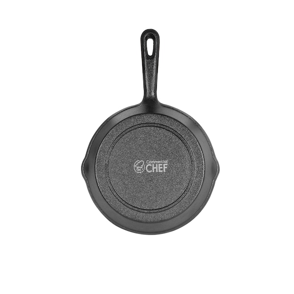 Commercial Chef Pre-Seasoned Cast Iron Skillet, 8-Inch Cast Iron Panst Iron Pan - CHFS800