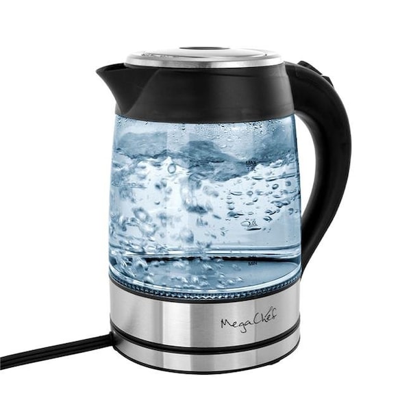 Megachef Megachef MGKTL-1752 1.8 Litre Glass Body & Stainless Steel Electric Tea Kettle - MGKTL-1752