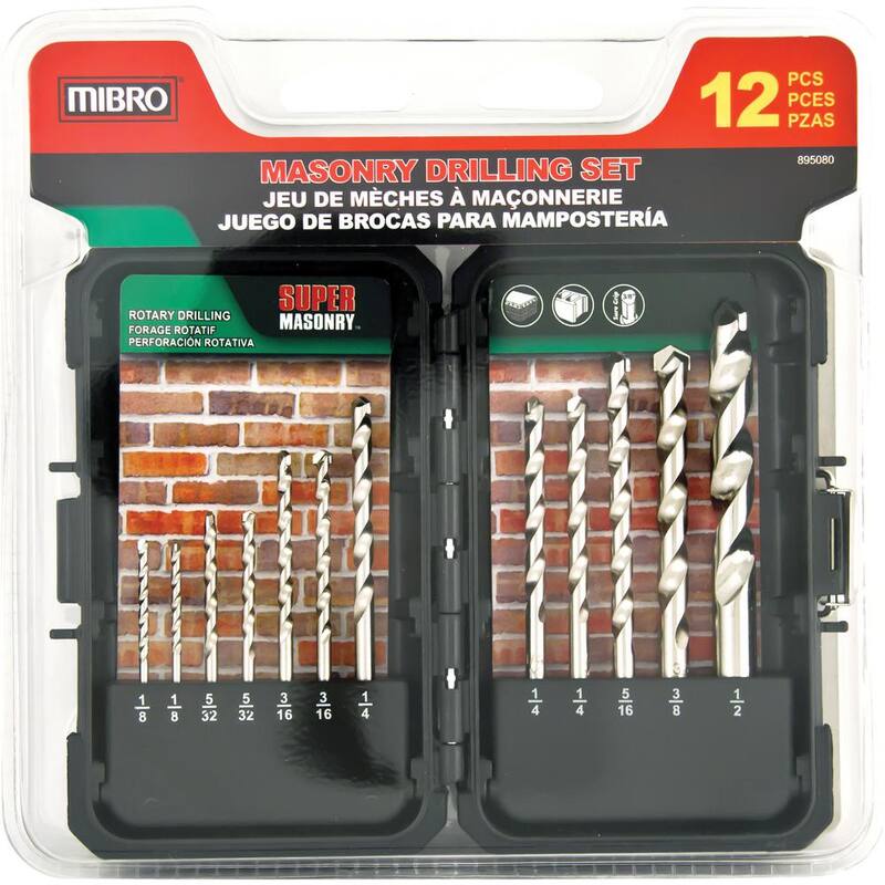 Juego de brocas rotativas de albañilería súper lentas de espiral continua MIBRO (12 piezas) - 895080