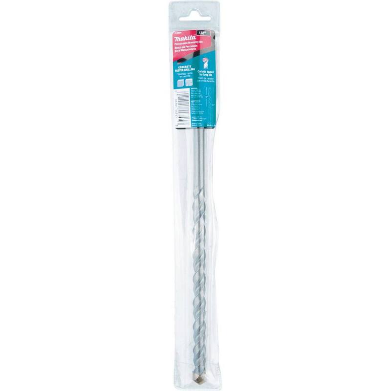 Broca para taladro percutor de mampostería con punta de carburo de 1/2 pulg. x 12 pulg. - B-68856 de Makita