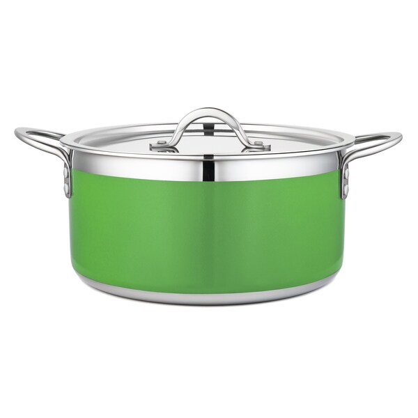Bon Chef Country French 2 Pot W/Cover 10 1/8"Diax4 3/4"H 5 Qt 22 Oz - Lime - 71303-CF2-L