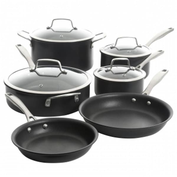 Kenmore Pro Arbor Heights Nonstick Aluminum Cookware Set, Black - 10 Piece - 127621.1