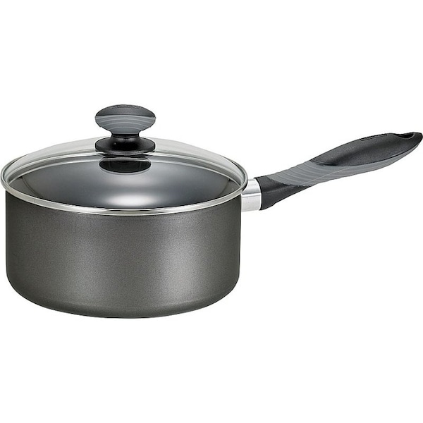 T-Fal MIR-A7972384M Non-Stick Sauce Pan with Lid, 2 qt Capacity, Aluminum, Thumb Rest Handle - MIR-A7972384