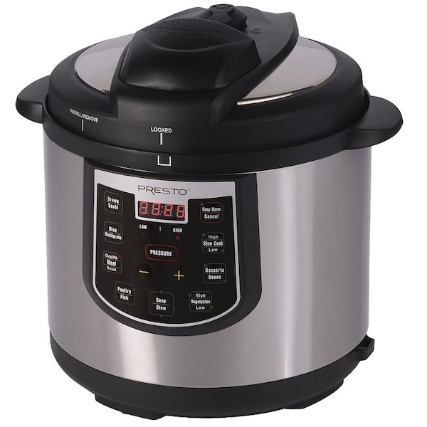 National Presto 0 Electric Pressure Cooker Plus, 6 qt Capacity, 1005 W, Digital Control - 2141