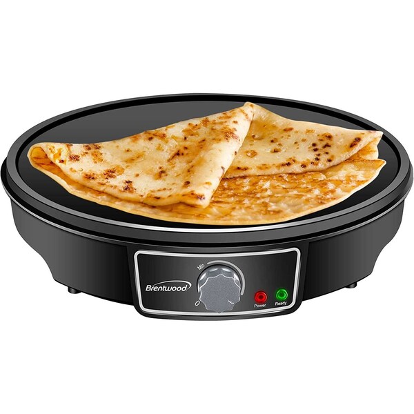 Brentwood Industries TS602BK 12Inch Electric NonStick Crepe Pancake Maker Black - BRETS-602BK