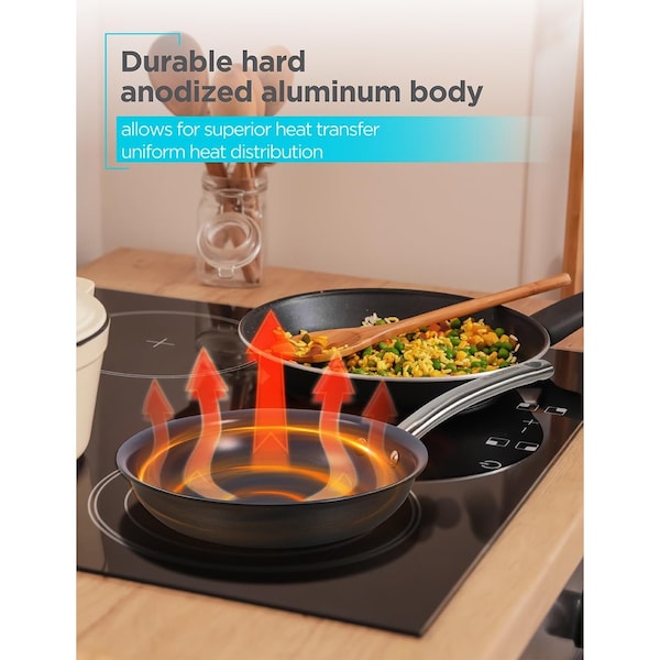 Black & Decker 12-Piece Ceramic Hard Anodized Aluminum Cookware Set, Pots and Pans Set, Gray - BDK100B