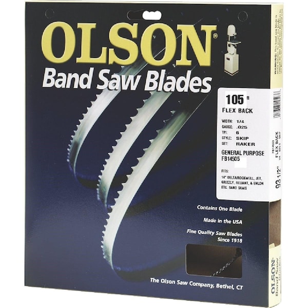 Olson Saw Olson 105 In. x 1/2 In. 3 TPI Hook Flex Back Band Saw Blade - FB23105DB