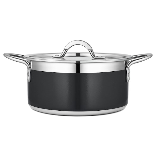 Bon Chef Country French 2 Pot W/Cover 8 5/8"D X 3 7/8"H 3 Qt 9 Oz - Black - 71301-CF2-B