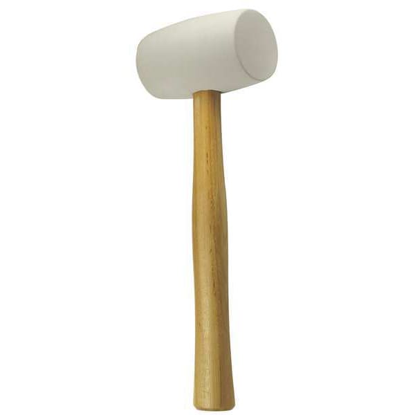 Kraft Tool 32 oz. Rubber Mallet, Non-Marring, 2 1/1 in Face Dia., 13 3/4 in L Wood Handle - FC551