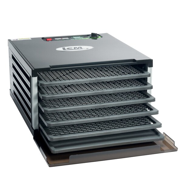 Lem Mighty Bite Brushed Nickel Silver 7-1/2 sq ft Food Dehydrator - 1152