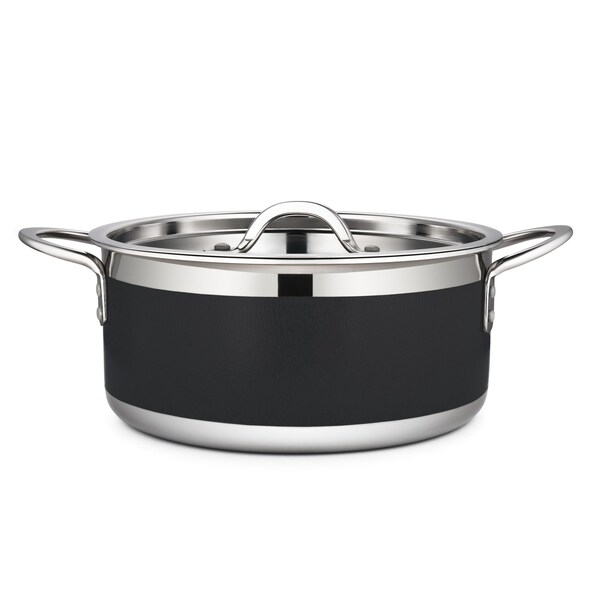Bon Chef Country French 2 Pot W/Cover 9 3/8"Diax 4 3/8"H 4 Qt 9 Oz - Black - 71302-CF2-B