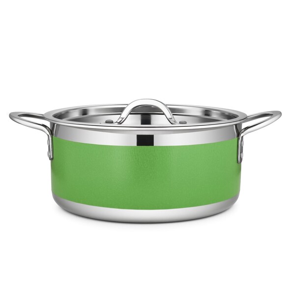 Bon Chef Country French 2 Pot W/Cover 9 3/8"Diax 4 3/8"H 4 Qt 9 Oz - Lime - 71302-CF2-L