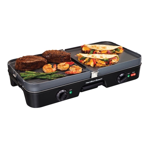 Hamilton Beach Hamilton Beach Black Plastic Nonstick Surface Griddle/Grill 180 sq in - 38546