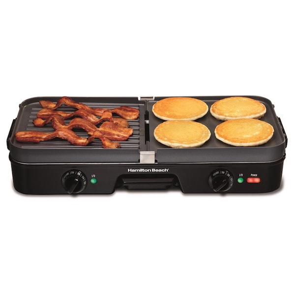 Hamilton Beach Hamilton Beach Black Plastic Nonstick Surface Griddle/Grill 180 sq in - 38546