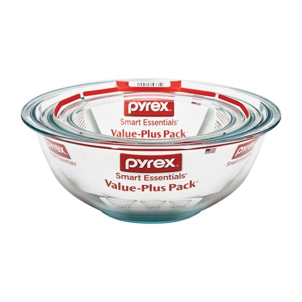 Pyrex Pyrex Smart Essentials 3 pk Glass Clear Mixing Bowl Set 3 pc - 6001001