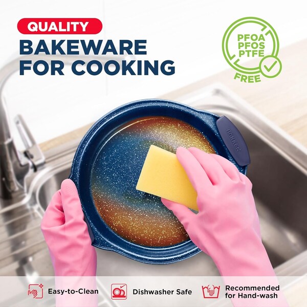 Bakkenamster BAKKEN Kitchen Baking Pan Set, Oven Safe Tray, Up To 450 Deg F, 10PK - BKBSBLUE10