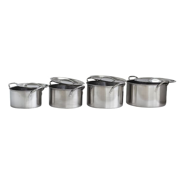 Amerihome 8 Piece Stainless Steel Stock Pot Set - SSTP4