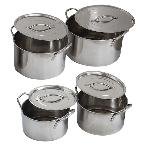 Amerihome 8 Piece Stainless Steel Stock Pot Set - SSTP4